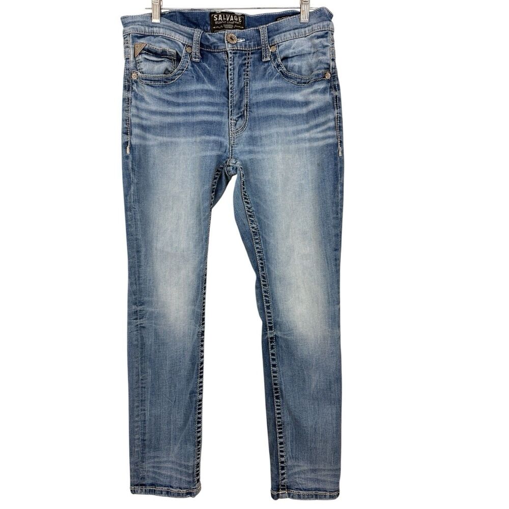 Salvage SLVG Buckle Havoc Straight Slim Fit Jeans Mens Sz 34S (Actual 32x29)